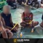 Lima terduga pelaku dibawa ke Mapolres Mimika Mile 32 untuk penanganan hukum lebih lanjut. (Foto: Humas Polres Mimika)