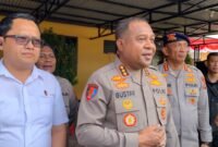 Wakapolda Papua Tengah Komisaris Besar Polisi Gustav Roby Urbinas saat diwawancarai awak media seusai konferensi pers Operasi Sikat Noken 2026 di Mapolres Mimika, Papua Tengah, Senin, 10 Agustus 2026. GaleriPapua/ Ahmad.