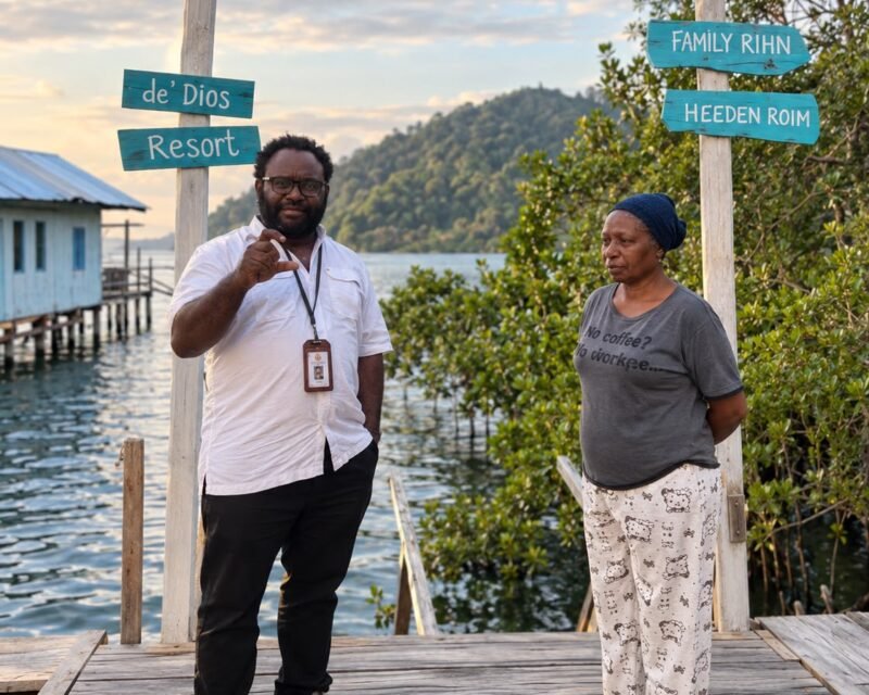 Anggota DPRD Provinsi Papua Tengah Komisi II, Araminus Omaleng, berkunjung ke salah satu resort yang dikelola oleh Orang Asli Papua (OAP), di Kabupaten Nabire, Rabu (9/9/2026). (Foto: Istimewa)