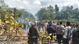 Pemalangan di Distrik Mimika Tengah, Kabupaten Mimika, Papua Tengah, yakni Kampung Kaugapu dan pertigaan Kampung Mioko, pada Selasa (1/9/2026). (Foto: Istimewa)