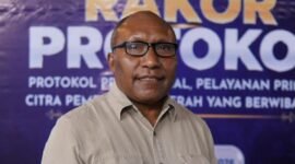 ‎Ketua Persatuan Sepak Bola Berjalan Seluruh Indonesia (Persejasi) Papua Tengah, Habel Taime. (Foto: Galeri Papua/Rachmat Julaini)