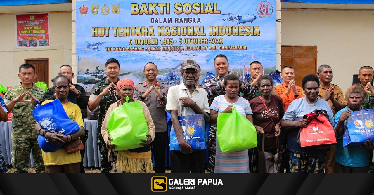 Menyongsong HUT ke-81, TNI Gelar Bakti Sosial di Kampung Nawaripi Mimika