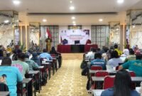 Suasana kegiatan penyusunan analisis laporan pertanggungjawaban APBD 2026 di Aula Kantor BPKAD Mimika. (Foto: Galeri Papua/Ahmad)