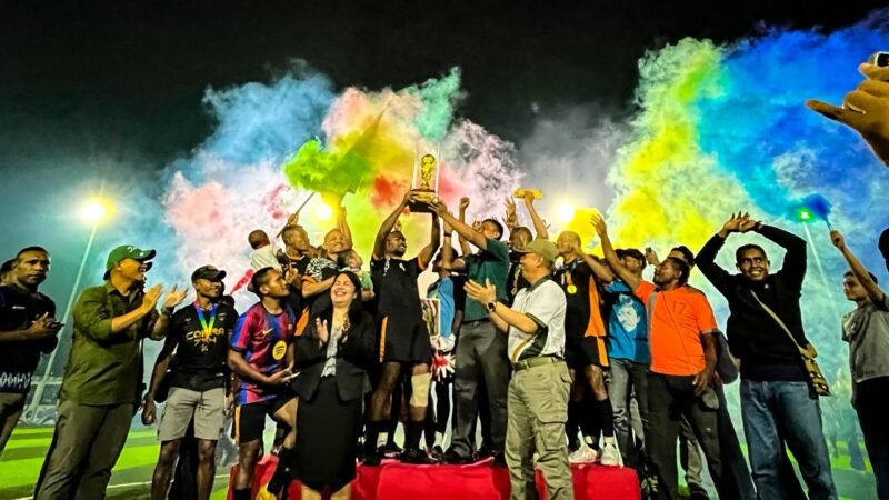 Black Head FC keluar sebagai juara Turnamen Mini Soccer Pangkoops TNI Habema Cup 2026. (Foto: Galeri Papua/Endy Langobelen)