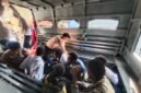 Aparat kepolisian mengamankan enam peserta aksi Solidaritas Pelajar West Papua (SPWP) ke dalam mobil Dalmas Polresta Jayapura Kota setelah membubarkan paksa demonstrasi penolakan program Makan Bergizi Gratis di kawasan Perumnas Tiga, Waena, Jayapura, Selasa, 15 September 2026. Galeripapua/Ikbal Asra