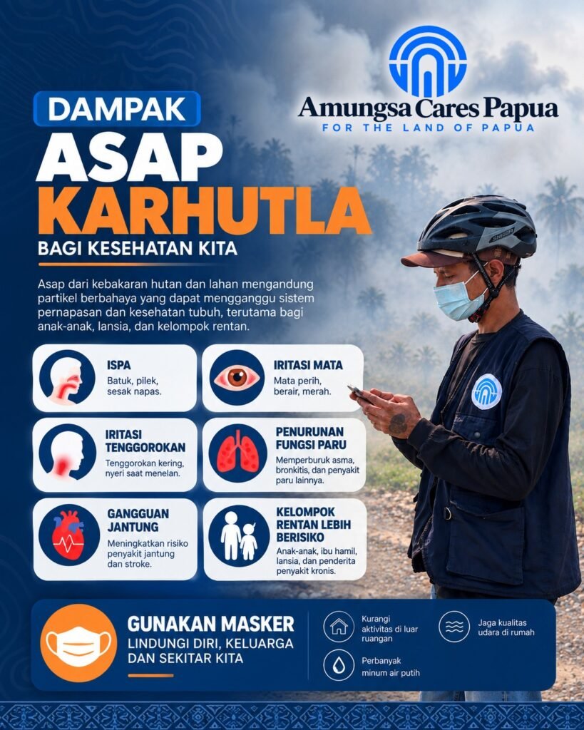 Dampak asap karhutla. (Foto: Yayasan Amungsa Cares Papua)