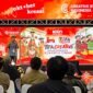 Ketua Korda ICCN Papua Tengah, Paulus Yanyaan, atau yang akrab disapa Alfo Smith, mempresentasikan tentang perjalanan Tifa Creative dan Timika Inside Festival of Art (TIFA) dalam kegiatan Rakornas ICCN 2026 di Jakarta, Sabtu (24/10/2026). (Foto: Galeri Papua/Endy Langobelen)