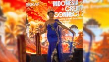 Duta Timika Inside Festival of Art (TIFA) 2026, Oktovina Syavina Yani, tampil memukau di hadapan peserta Rapat Koordinasi Nasional (Rakornas) Indonesia Creative Cities Network (ICCN) 2026 di Gedung Film Pesona Indonesia, Jakarta, Minggu (25/10/2026). (Foto: Tifa Creative)