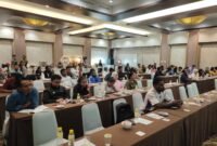 Puluhan peserta mengikuti pelatihan penulisan berita dan fotografi jurnalistik di Universitas Cenderawasih, Jayapura, Papua, Rabu, 14 Oktober 2026. Kegiatan ini digelar dalam rangka Dies Natalis ke-46 Uncen. Galeripapua/ Ikbal Asra